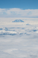 Mt. Rainier shrouded in clouds 