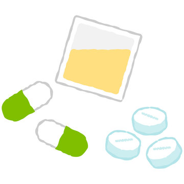 vector illustration of many medicines