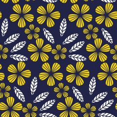 Naklejka na ściany i meble decorative leave and flower design element. geometry floral tropical seamless pattern for surface design.