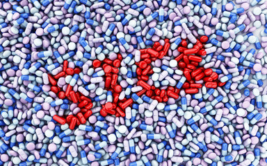 3d Capsules and pills with 