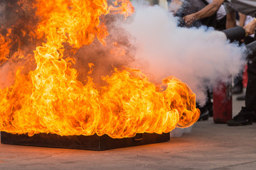 People in the conflagration preventive extinguisher training program, Safety concept