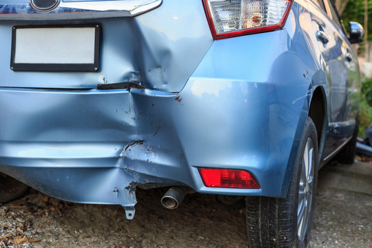 Backside of car get damaged by accident