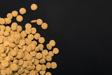 Dried food for dogs or cats. top view