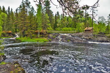 Рускеальские водопады или Ахинкоски. Республика Карелия