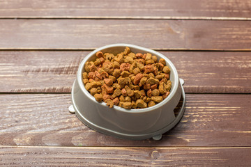 Dried food for dogs or cats.