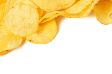 Potato chips isolated on white