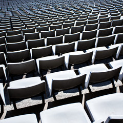 close up of empty tribune in stadium