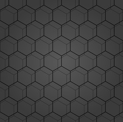 Geometric fine abstract hexagonal dark background. Geometric modern ornament. Seamless modern pattern
