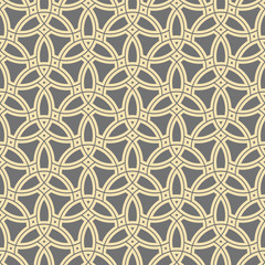 Fototapeta premium Seamless golden ornament in arabian style. Geometric abstract background. Pattern for wallpapers and backgrounds