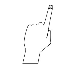 finger pointing male hand gesture vector illustration