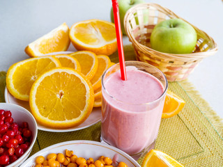 Fruit vitamin smoothies from berries and fruits