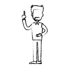 cartoon man standing character business people vector illustration