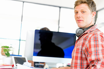 Young man working in office
