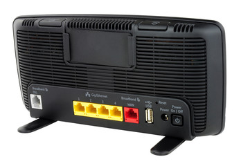 Broadband router isolated on a white background