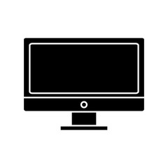 monitor computer icon over white background vector illustration