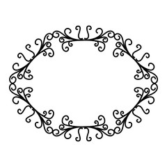 Elegant Victorian style frame vector illustration design