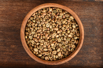 Freshly coffee beans in  bowl for background
