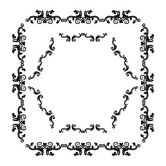 Fototapeta premium Elegant Victorian style frame vector illustration design