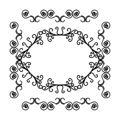 Elegant Victorian style frame vector illustration design