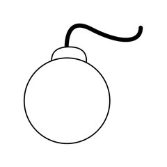 carrtoon bomb on fire icon vecotr illustration design graphic silhouette 