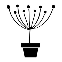 beautiful flower in a pot icon over white background vector illustration