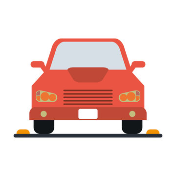 parked car frontview  icon image vector illustration design 