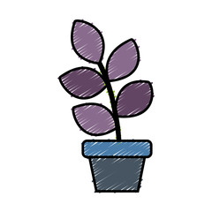 plant in a pot icon over white background vector illustration