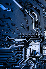 Abstract close up of Electronic Circuits in Technology on Mainboard computer background 
(logic board,cpu motherboard,Main board,system board,mobo)
