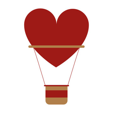 heart shape hot air balloon love valentines day related icon icon image vector illustration design 