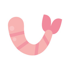 shrimp icon over white background colorful design vector illustration