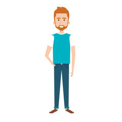 young man avatar character vector illustration design