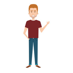 young man avatar character vector illustration design