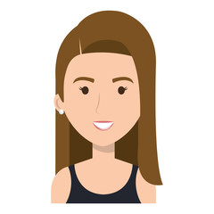 beautiful and young woman character vector illustration design