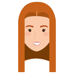 beautiful and young woman head character vector illustration design