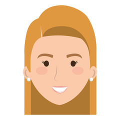 beautiful and young woman head character vector illustration design