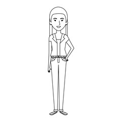 beautiful and young woman character vector illustration design