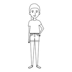 beautiful and young woman character vector illustration design