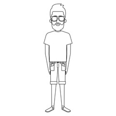 young man avatar character vector illustration design