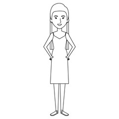 beautiful and young woman character vector illustration design