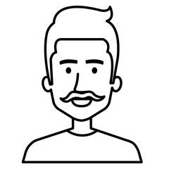 Obraz premium young man avatar character vector illustration design