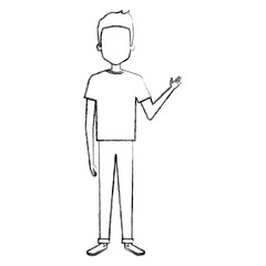 young man avatar character vector illustration design