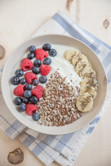 Joghurt mit Müsli und Beeren 