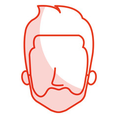 young man head avatar character vector illustration design