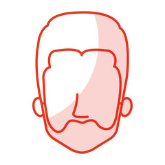 young man head avatar character vector illustration design