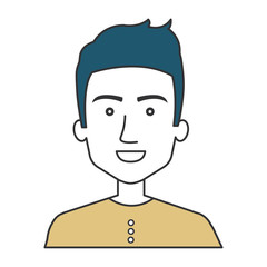 young man avatar character vector illustration design