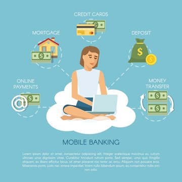Flat Mobile Banking Concept
