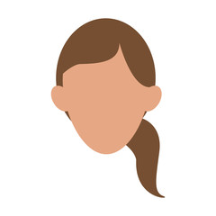 faceless woman  with ponytail icon image vector illustration design 