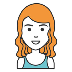 beautiful and young woman character vector illustration design