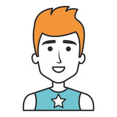 young man avatar character vector illustration design