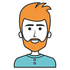 young man avatar character vector illustration design